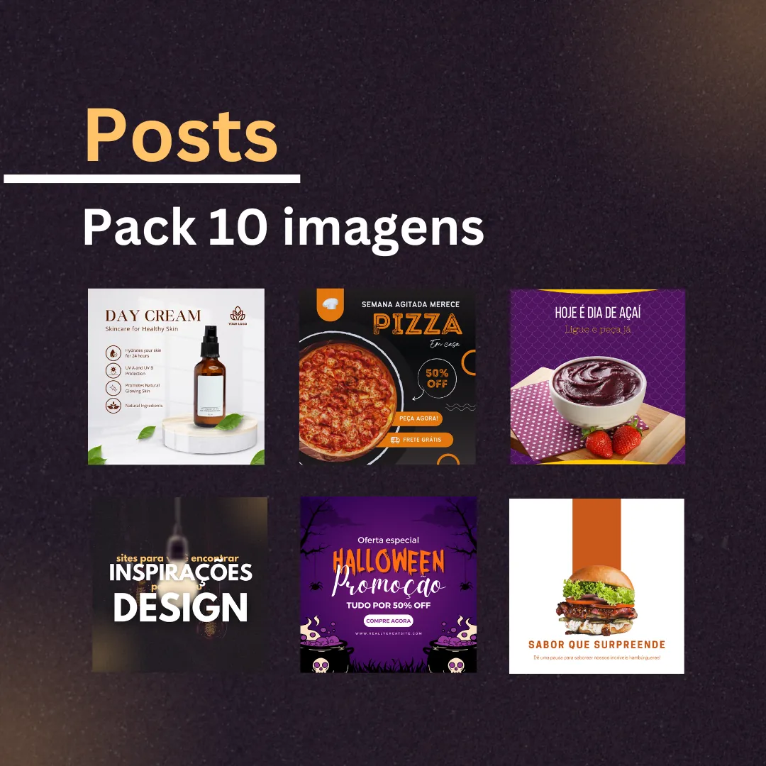 Conjunto de posts para Instagram criados sob medida